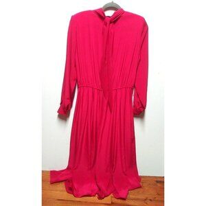 VTG 80s Alain Toussaint midi dress Size 8M RED Christmas Secretary dress flare